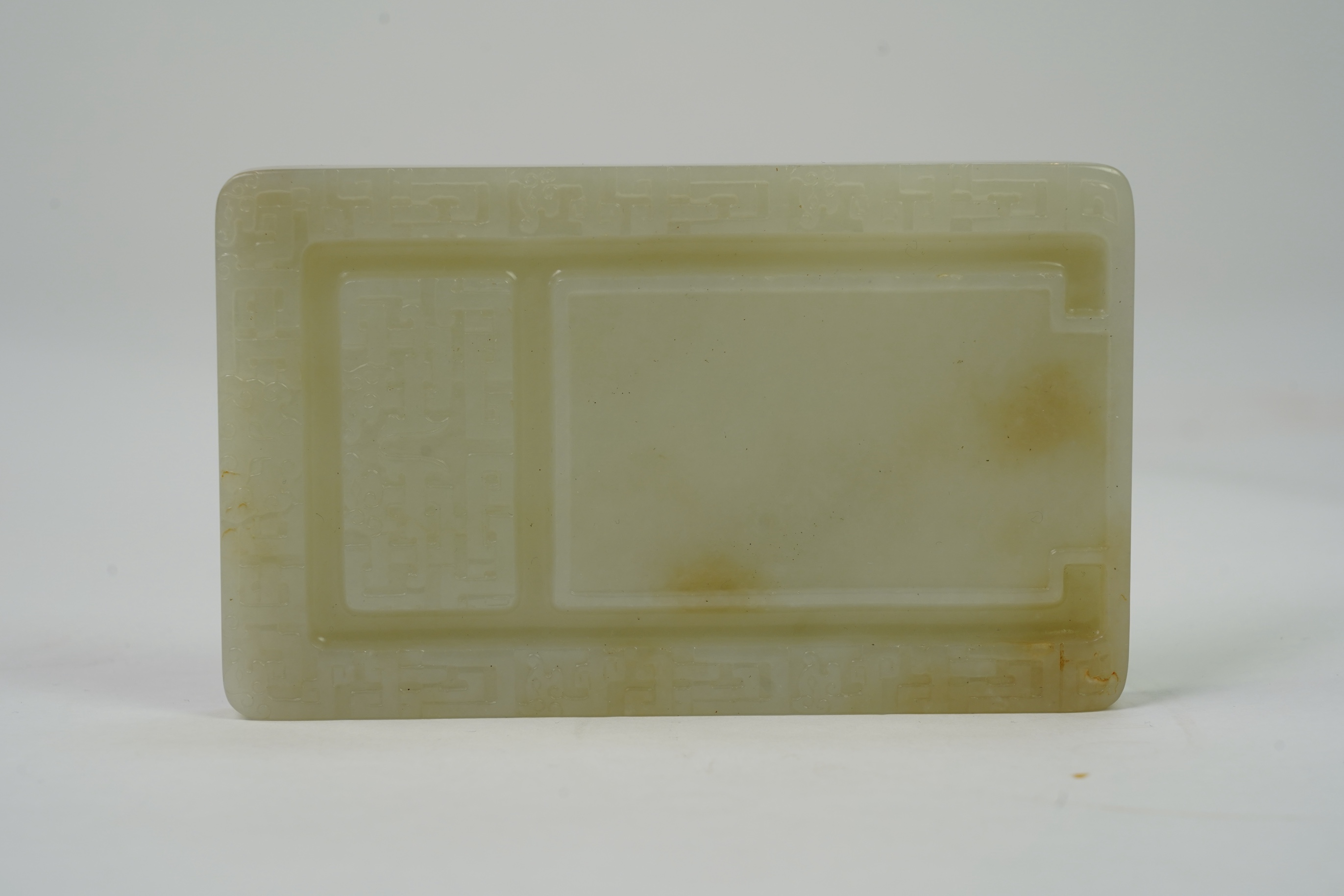 A Chinese archaistic jade rectangular ink-stone